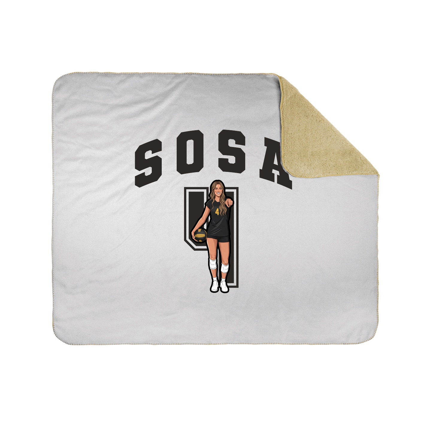 Throw Blanket — Number in White