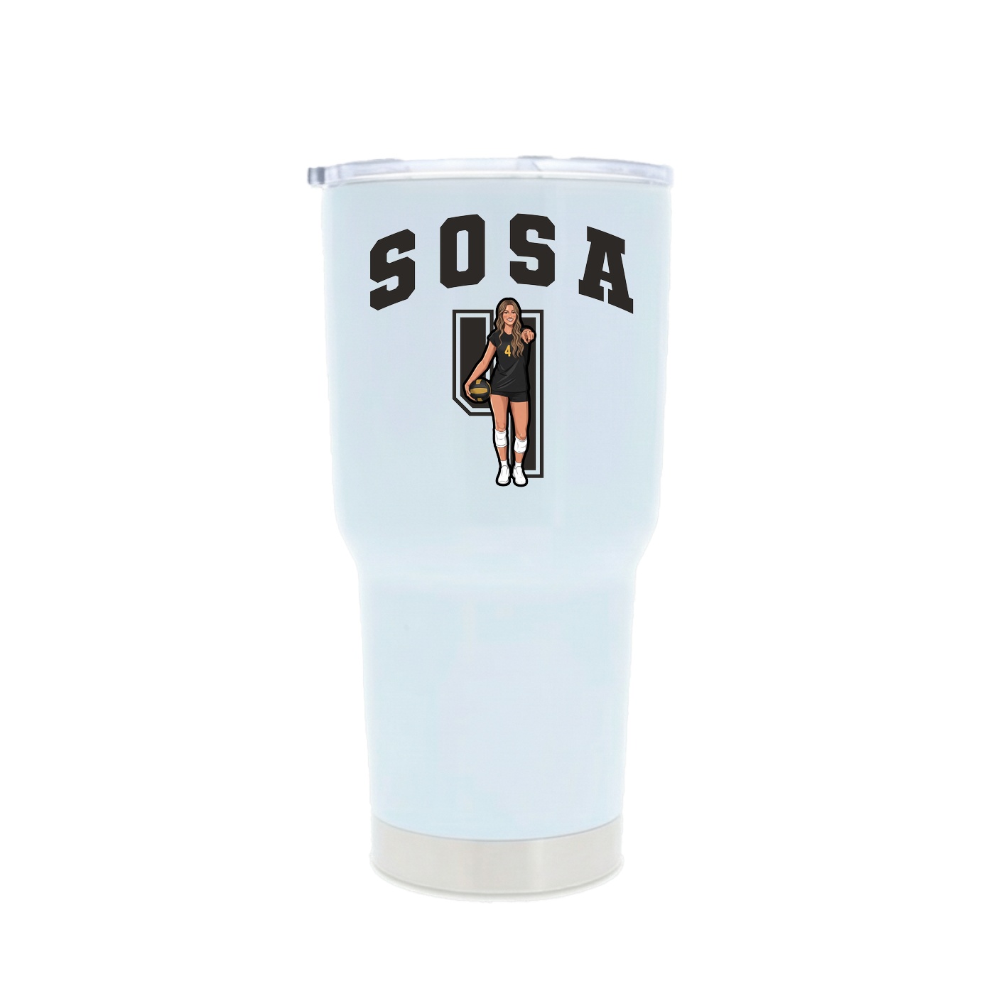 30oz Stainless Steel Tumbler — Number in White