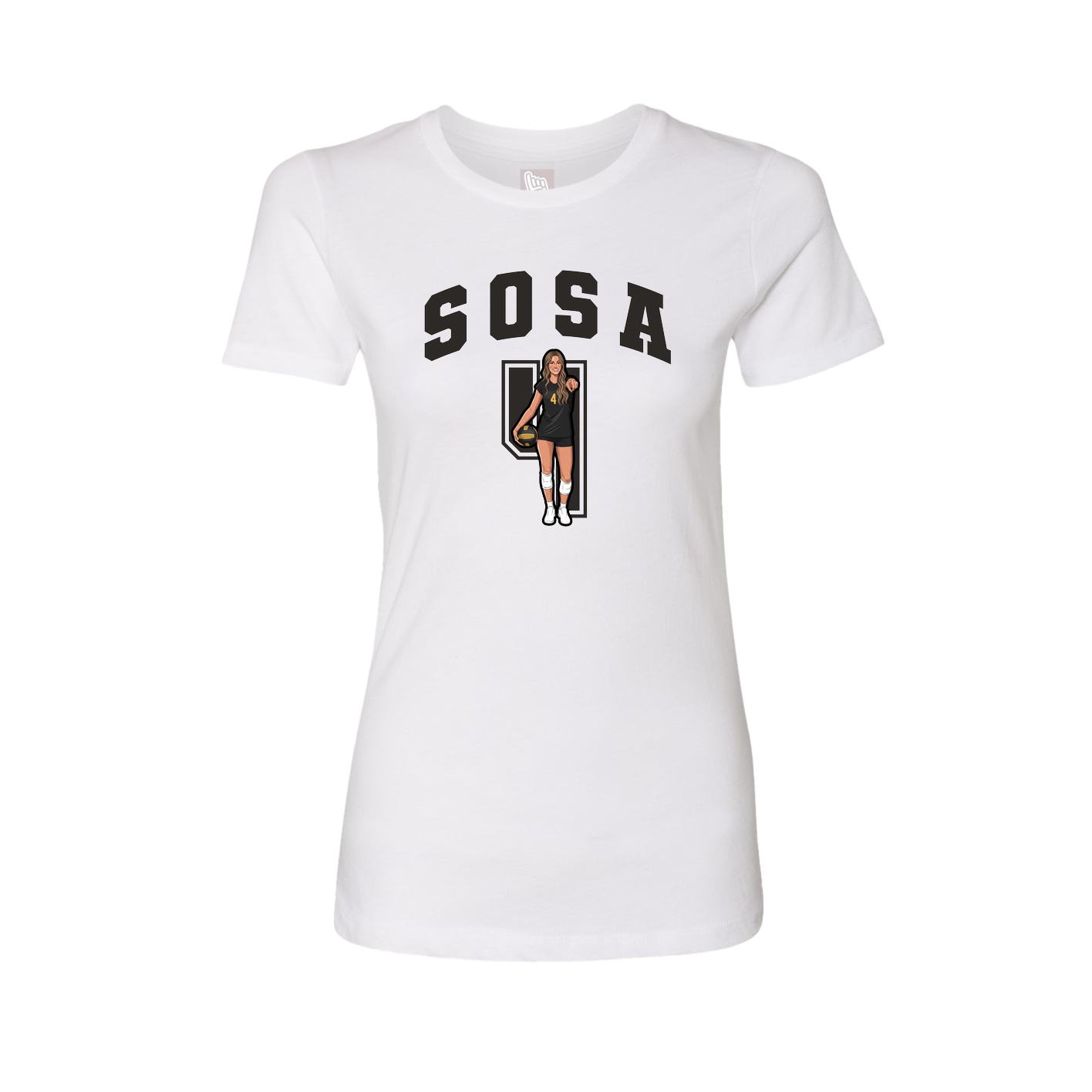 Fitted Women's Tee — Number in White