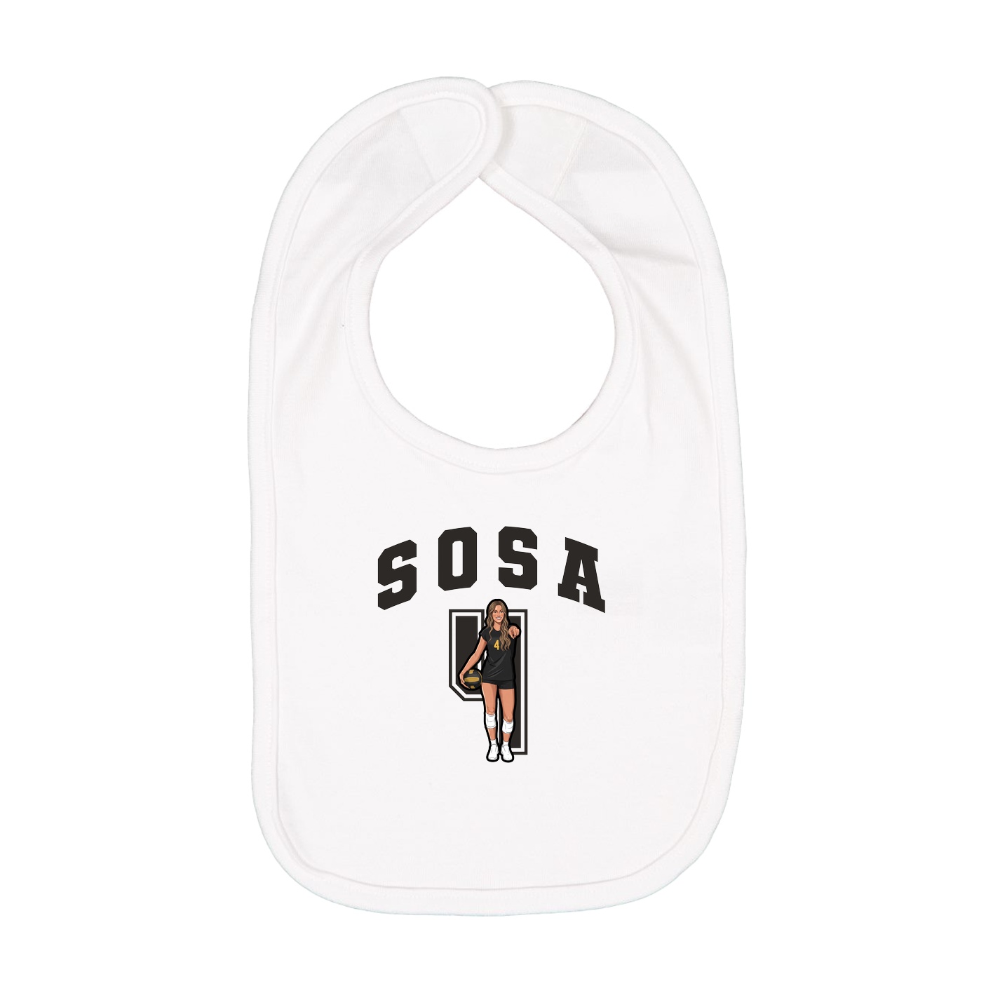 Infant Bib — Number in White