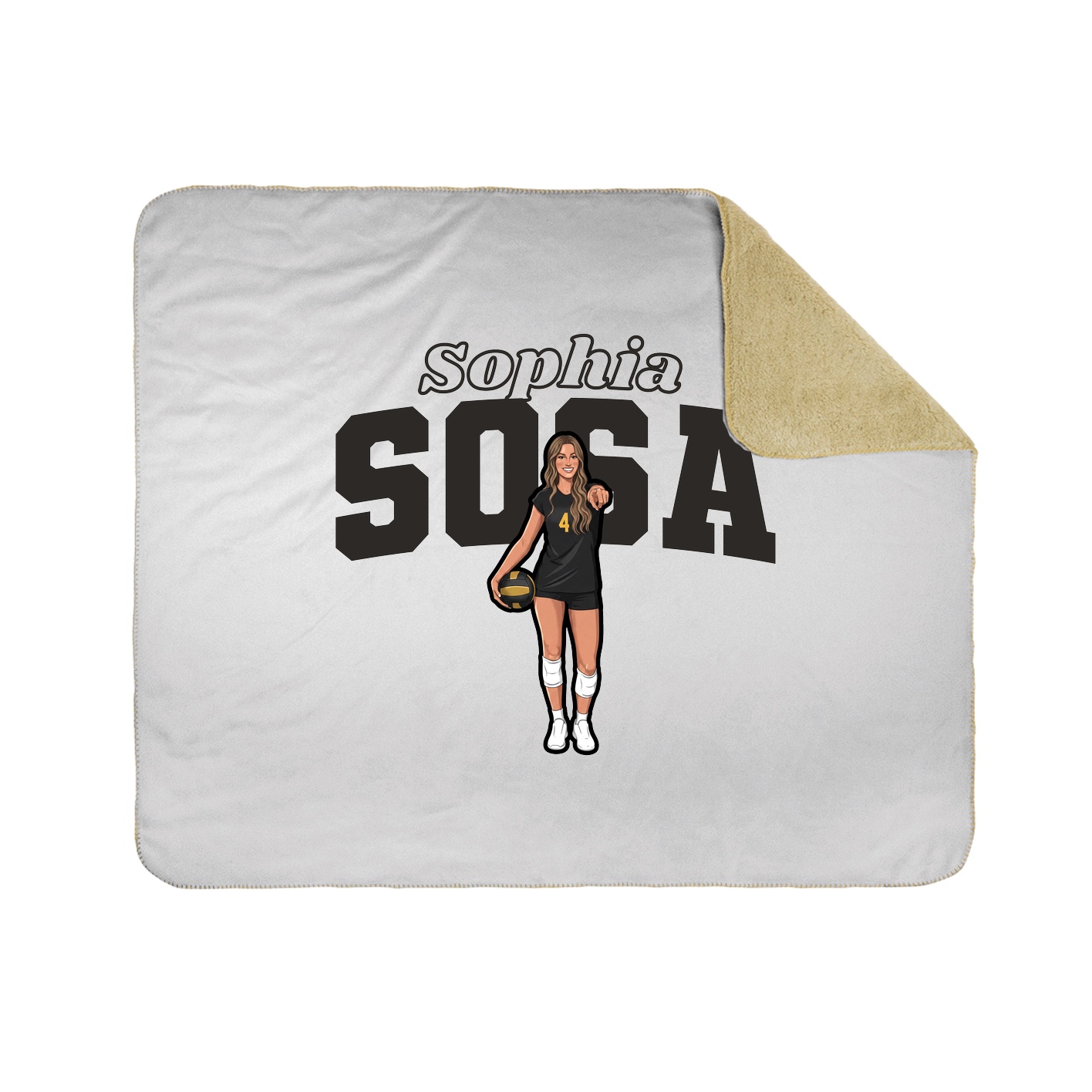 Throw Blanket — Name Arch in White