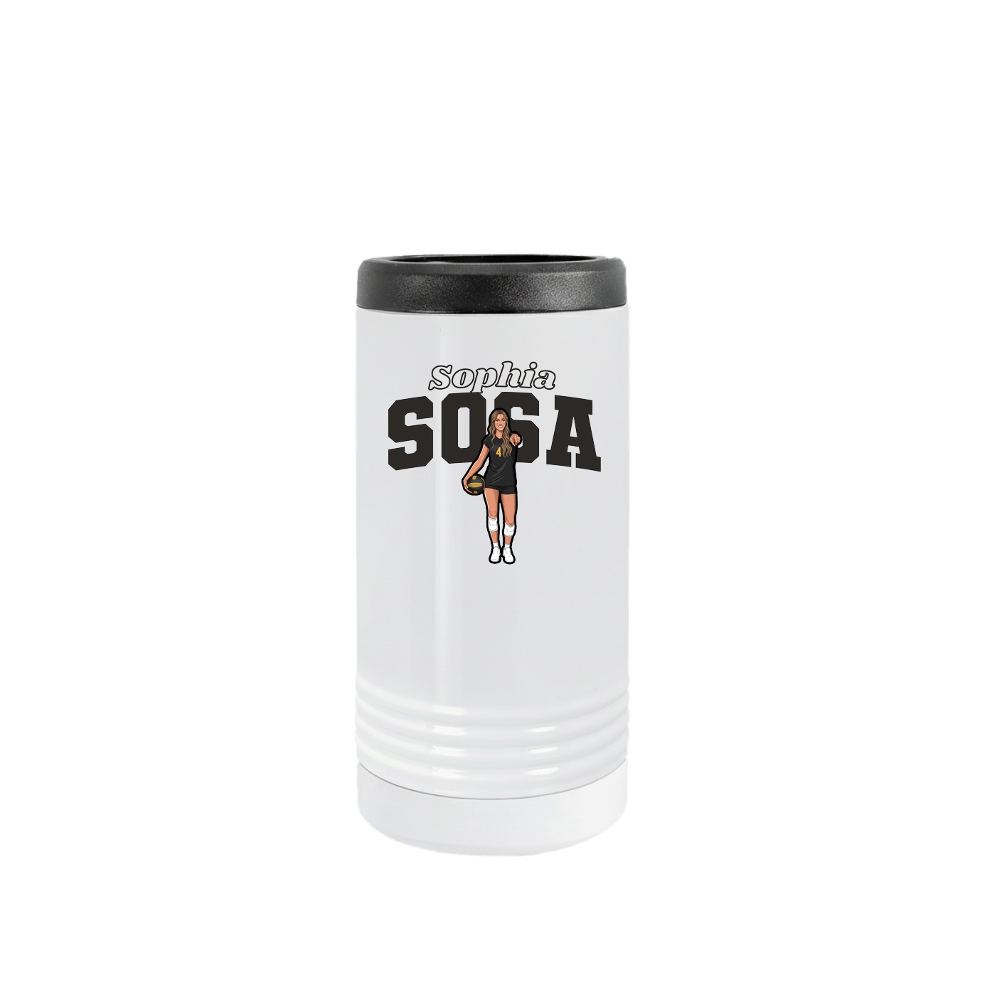 Slim Beverage Holder — Name Arch in White