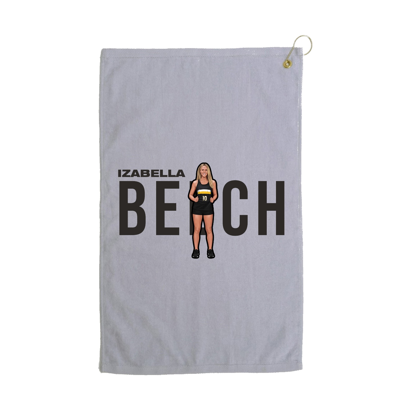 Golf Towel — Player Name in Grey