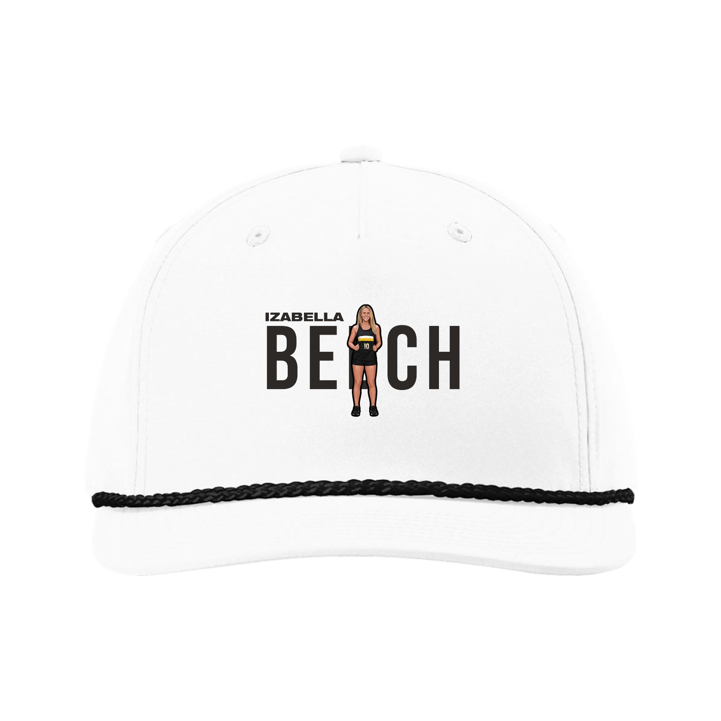 Five-Panel Classic Rope Cap — Player Name in White