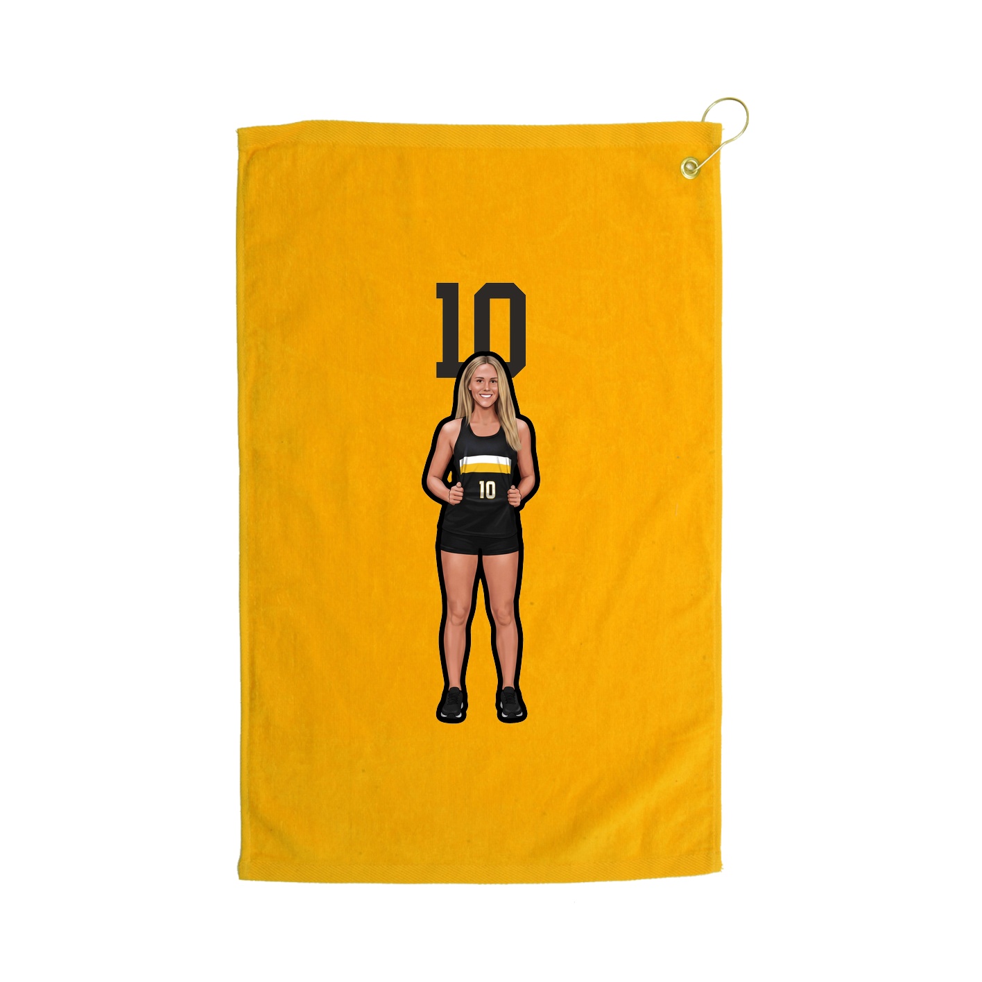 Golf Towel — Number Top in Gold
