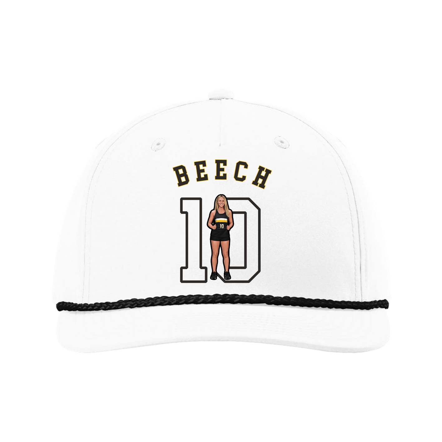 Five-Panel Classic Rope Cap — Shirsey Arch in White