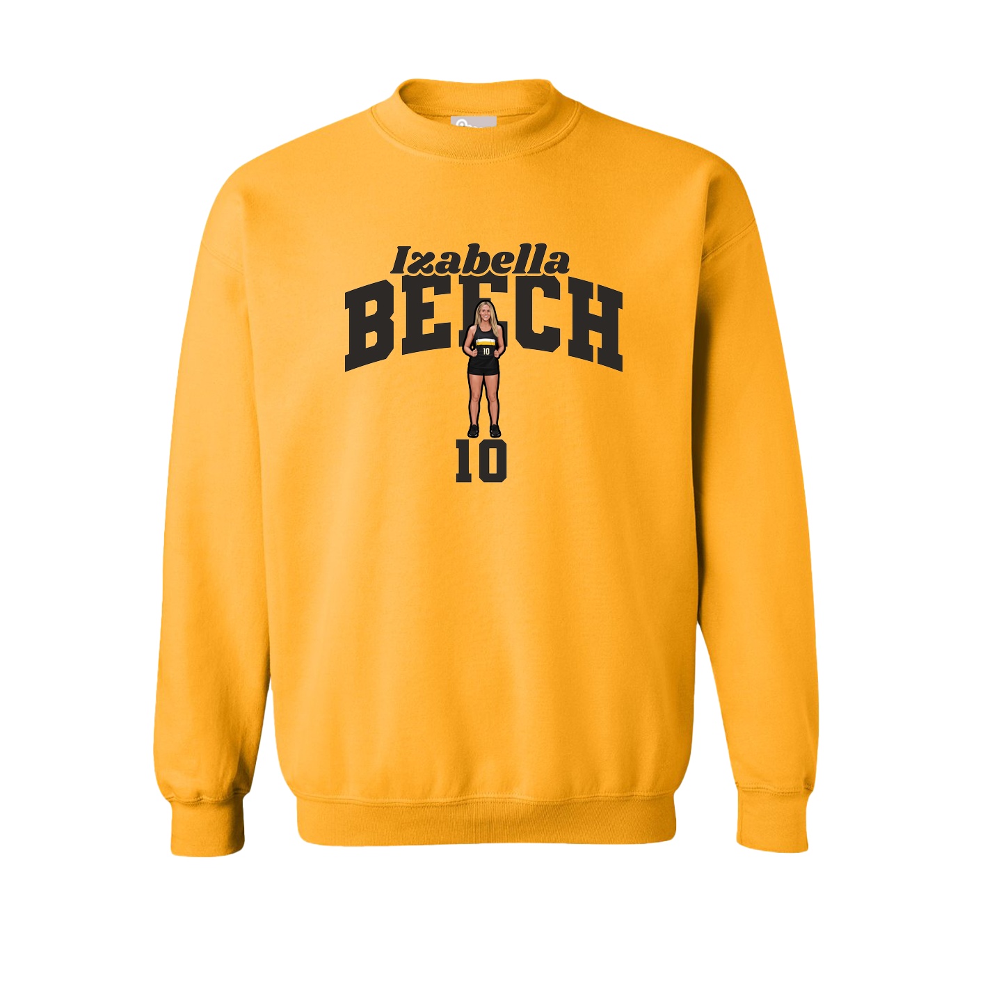 Fleece Crew — Signature Arch in Gold