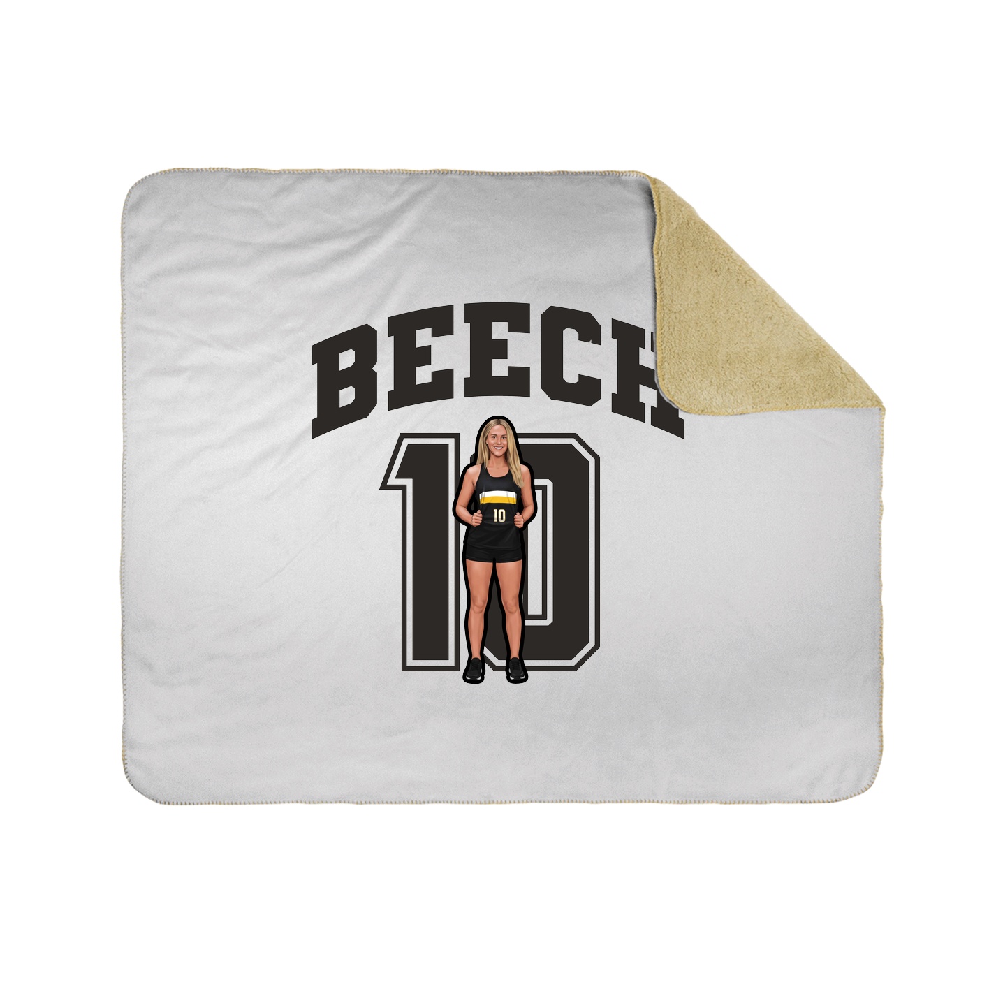 Throw Blanket — Number in White