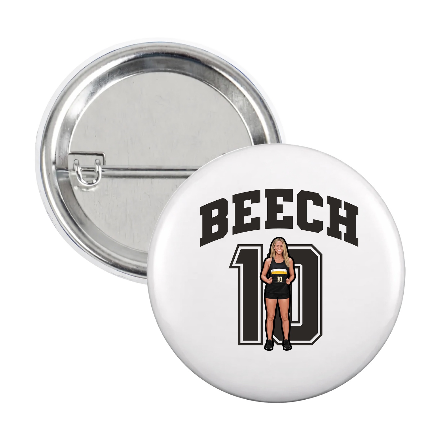 Game Day Button — Number in White