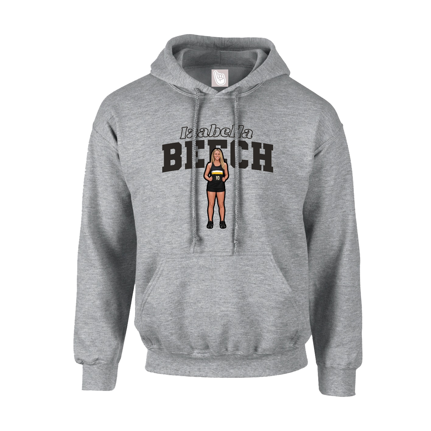 Hoodie — Name Arch in Grey