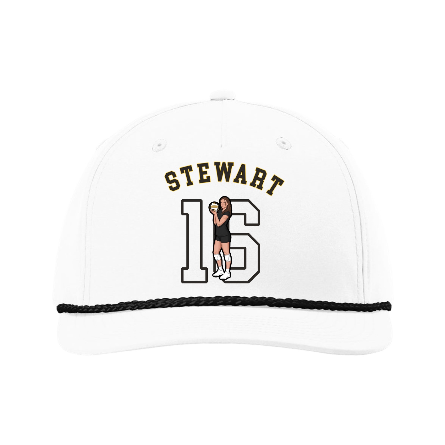 Five-Panel Classic Rope Cap — Shirsey Arch in White