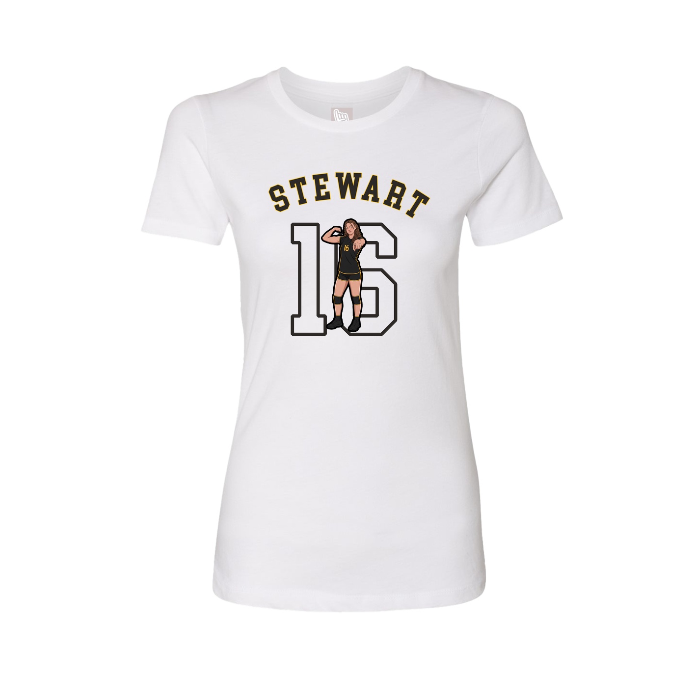 Fitted Women's Tee — Shirsey Arch in White