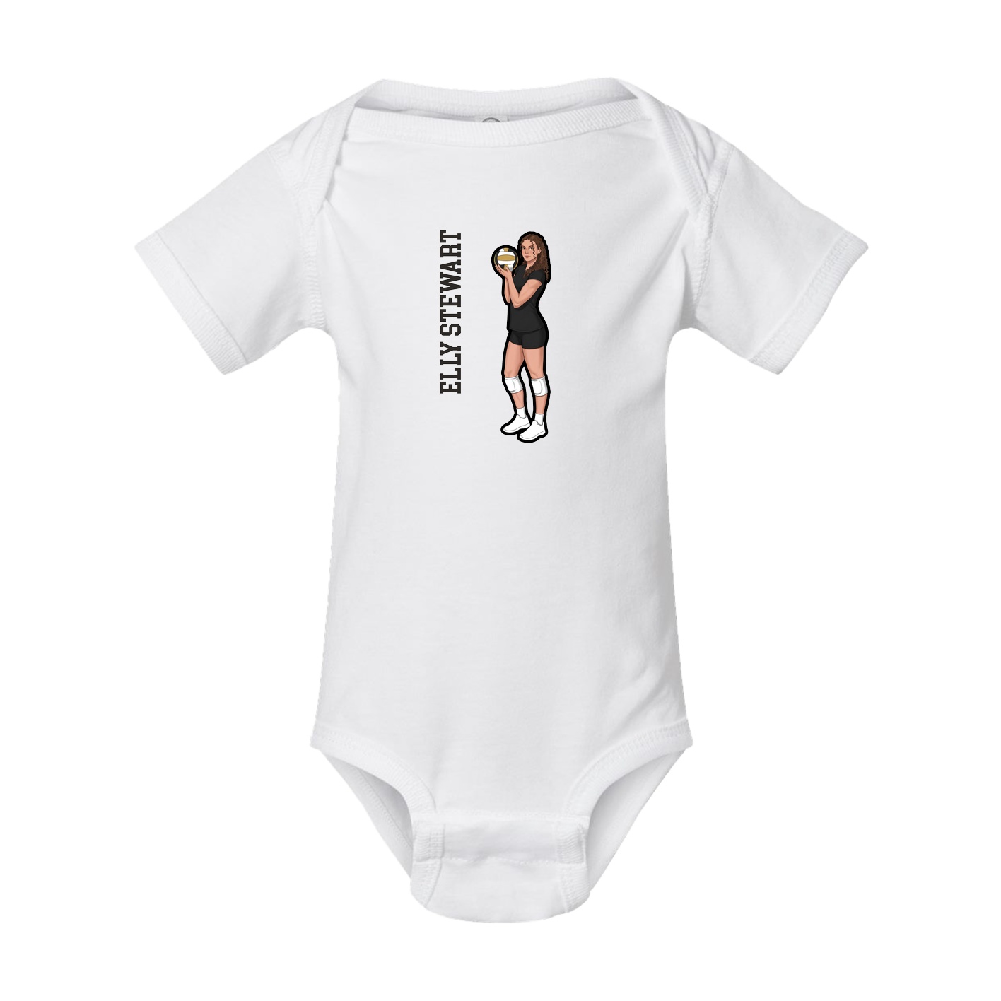 Baby Onesie — Name Vertical in White