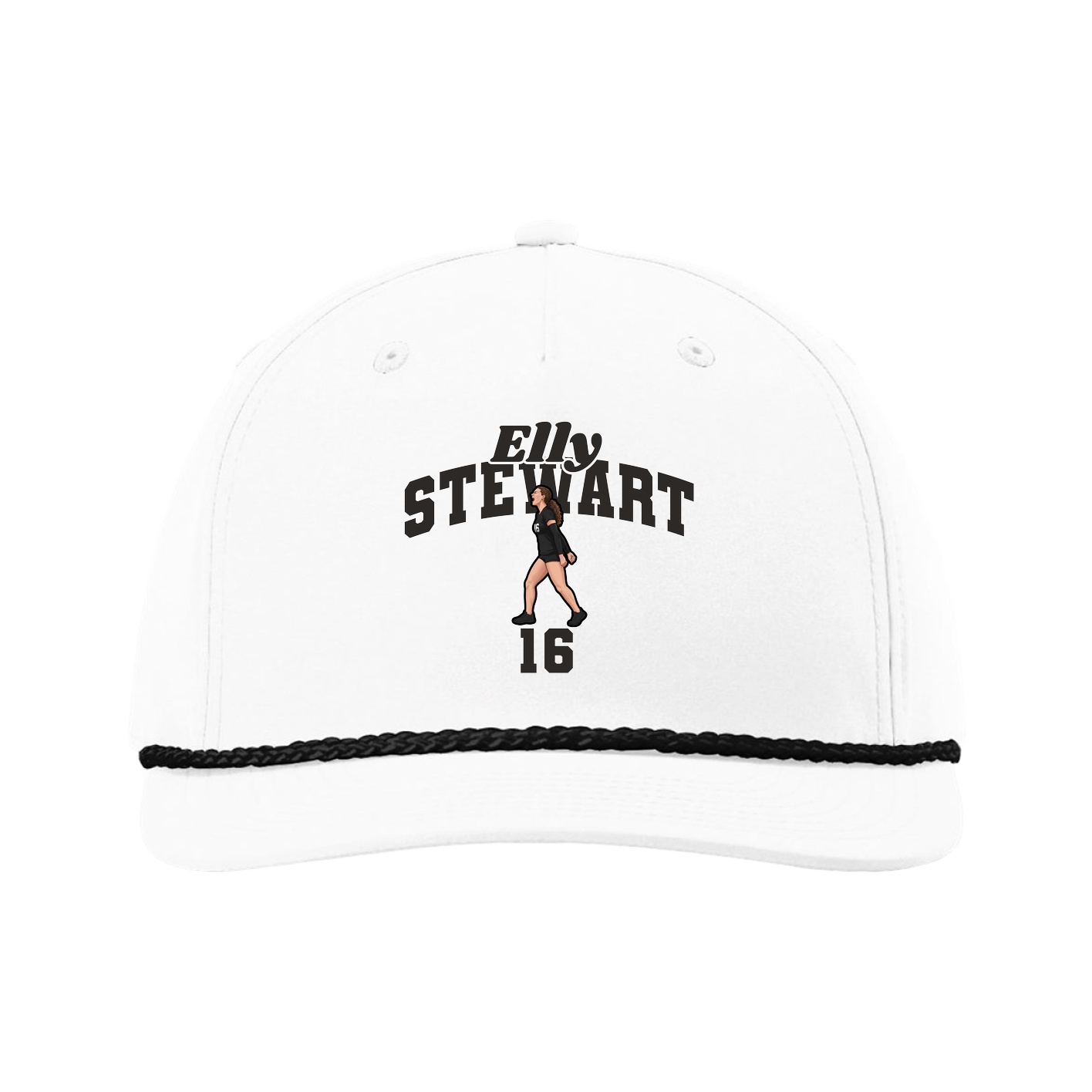 Five-Panel Classic Rope Cap — Signature Arch in White