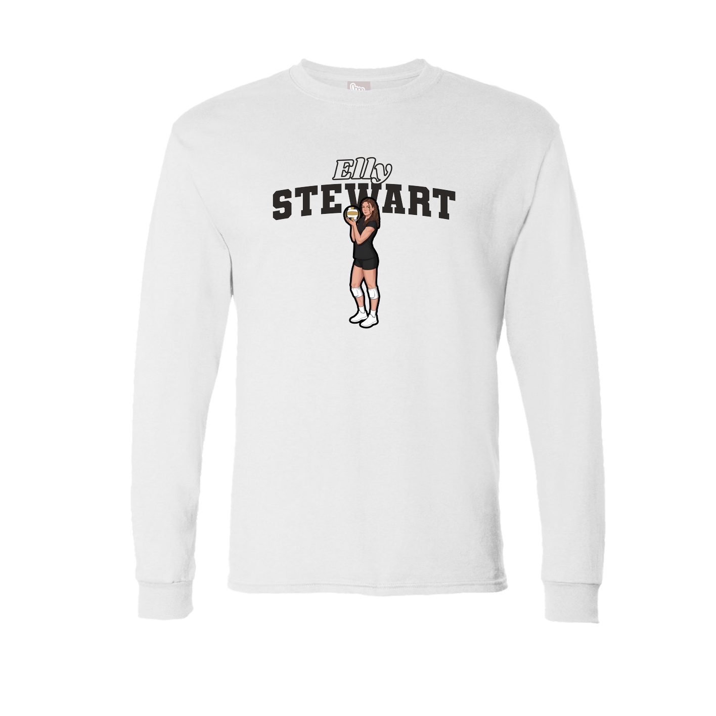 Long Sleeve Tee — Name Arch in White