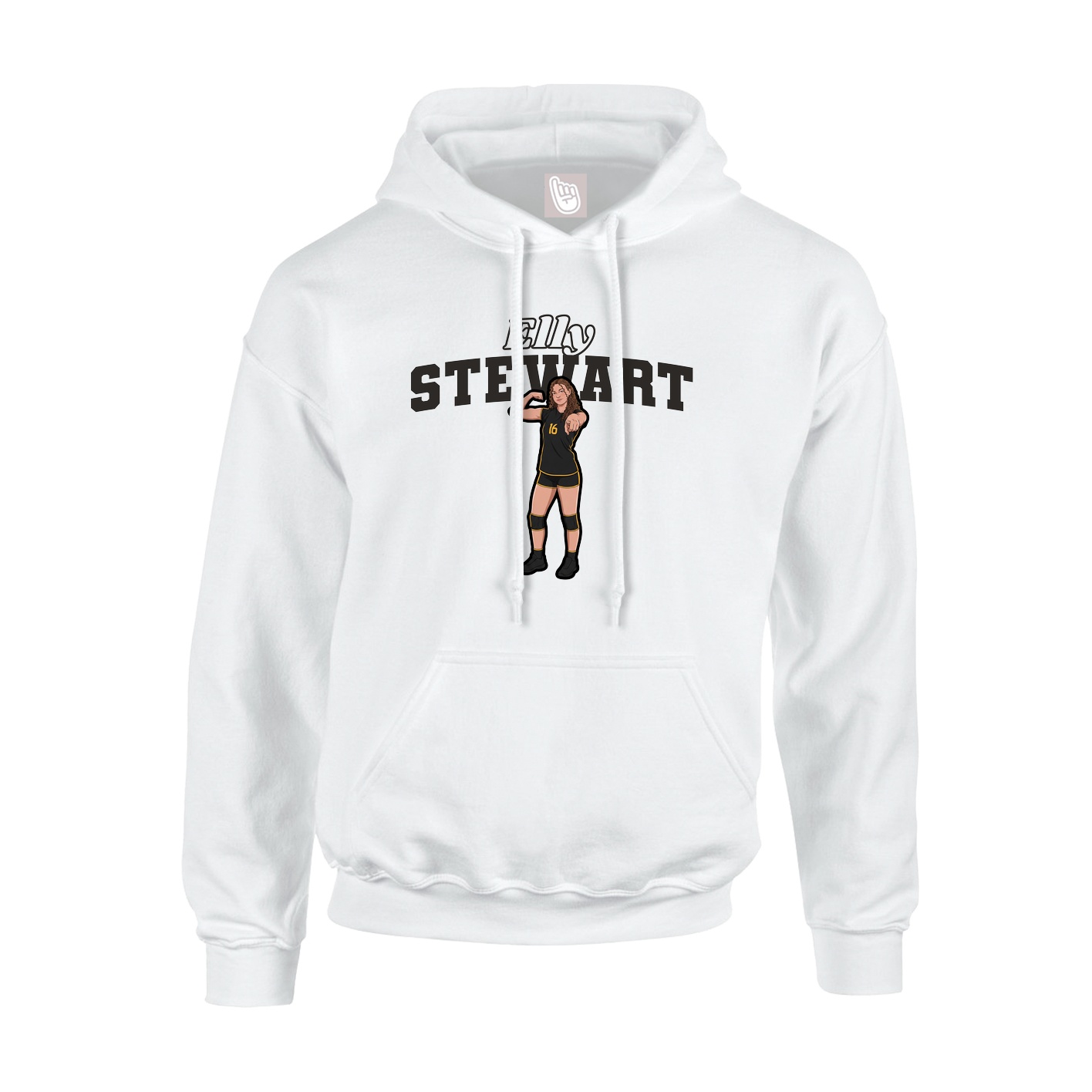 Hoodie — Name Arch in White