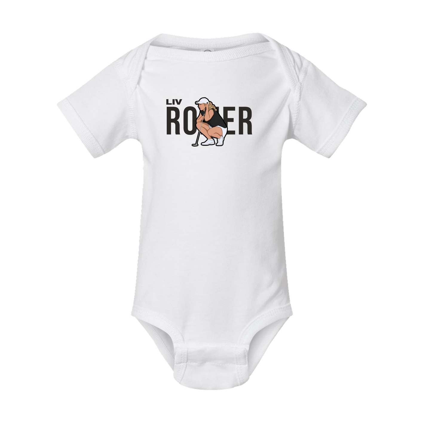 Baby Onesie — Player Name in White