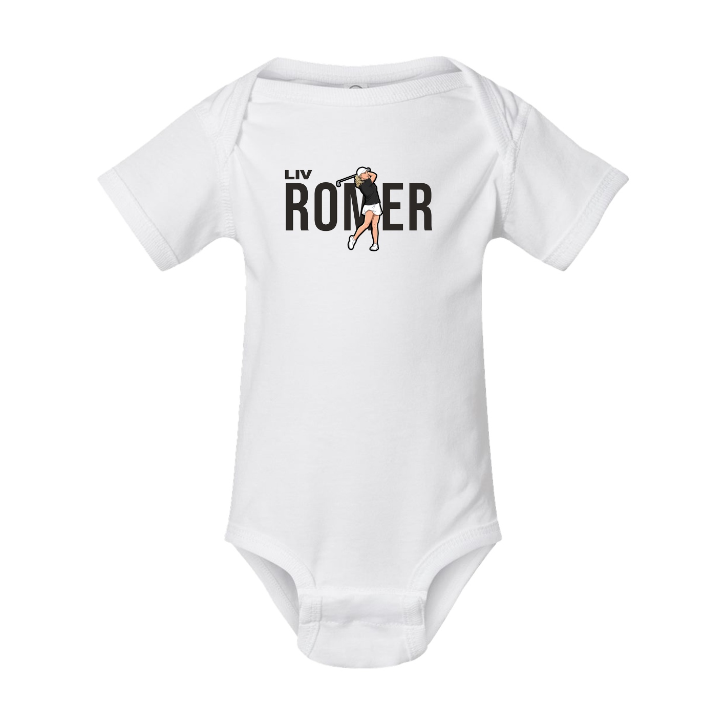 Baby Onesie — Player Name in White