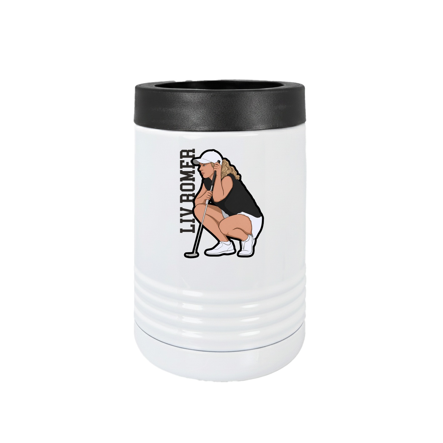 Beverage Holder — Name Vertical in White