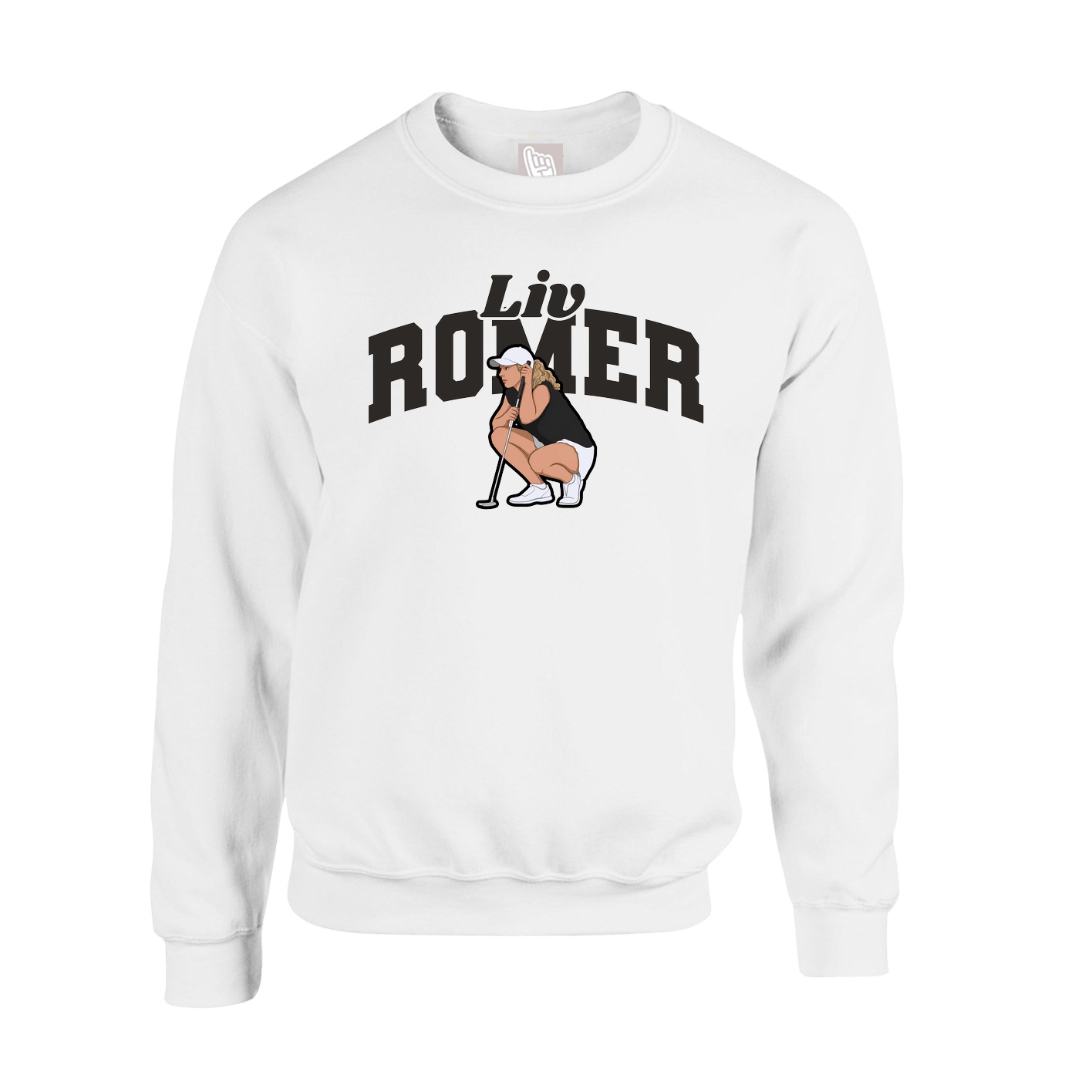 Fleece Crew — Signature Arch in White