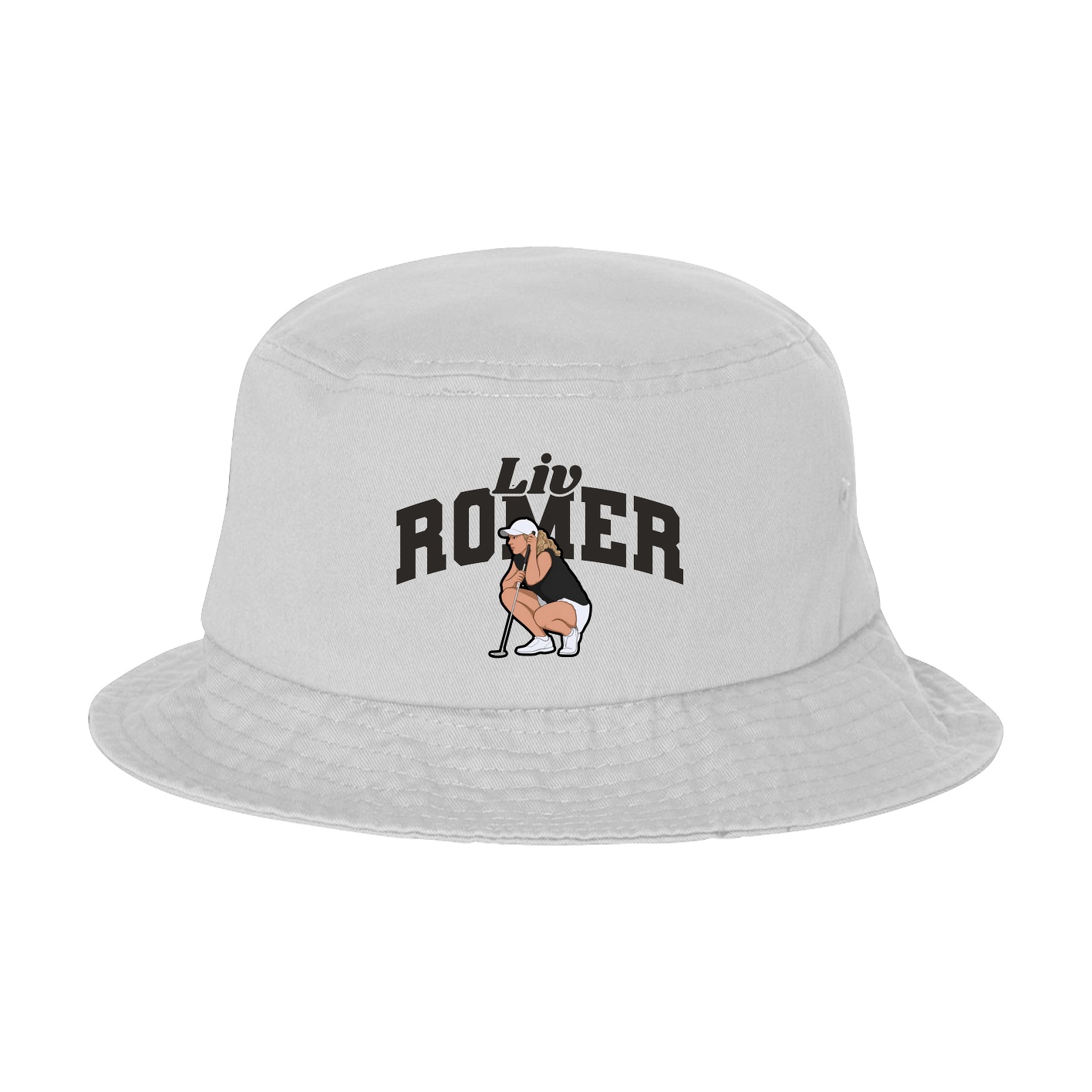 Bucket Cap — Signature Arch in White
