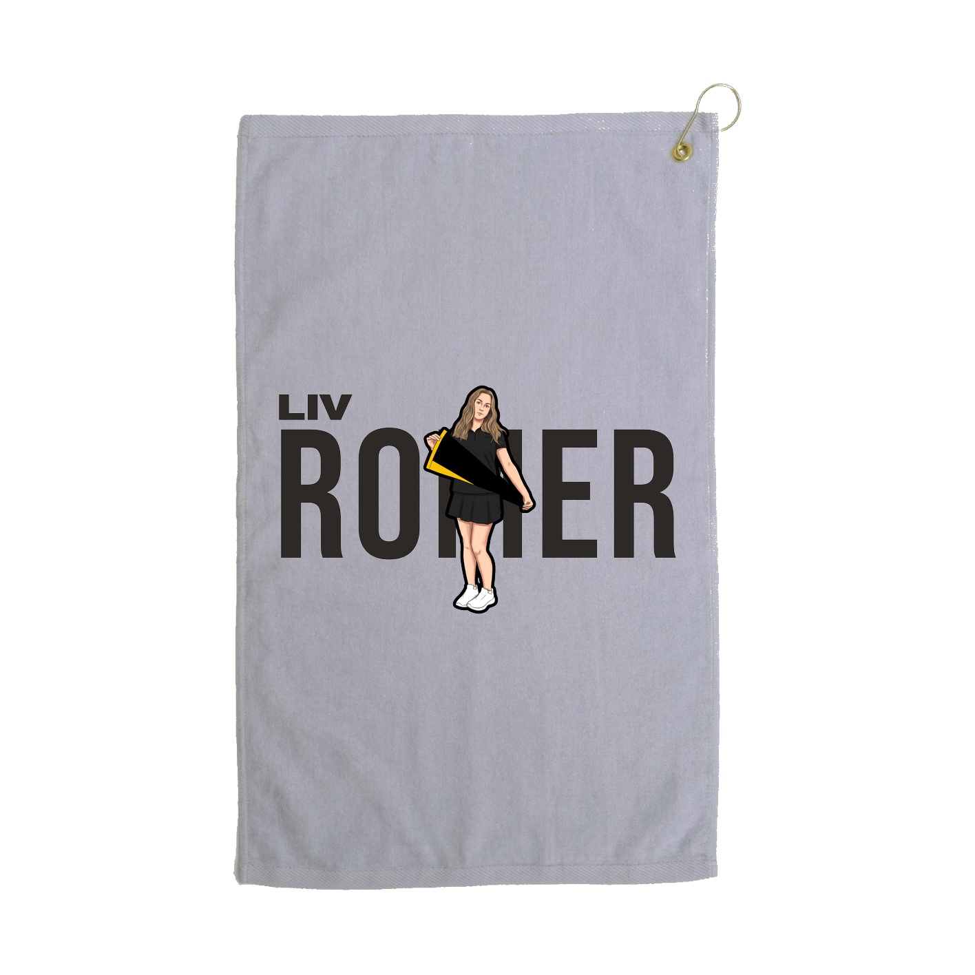 Golf Towel — Player Name in Grey