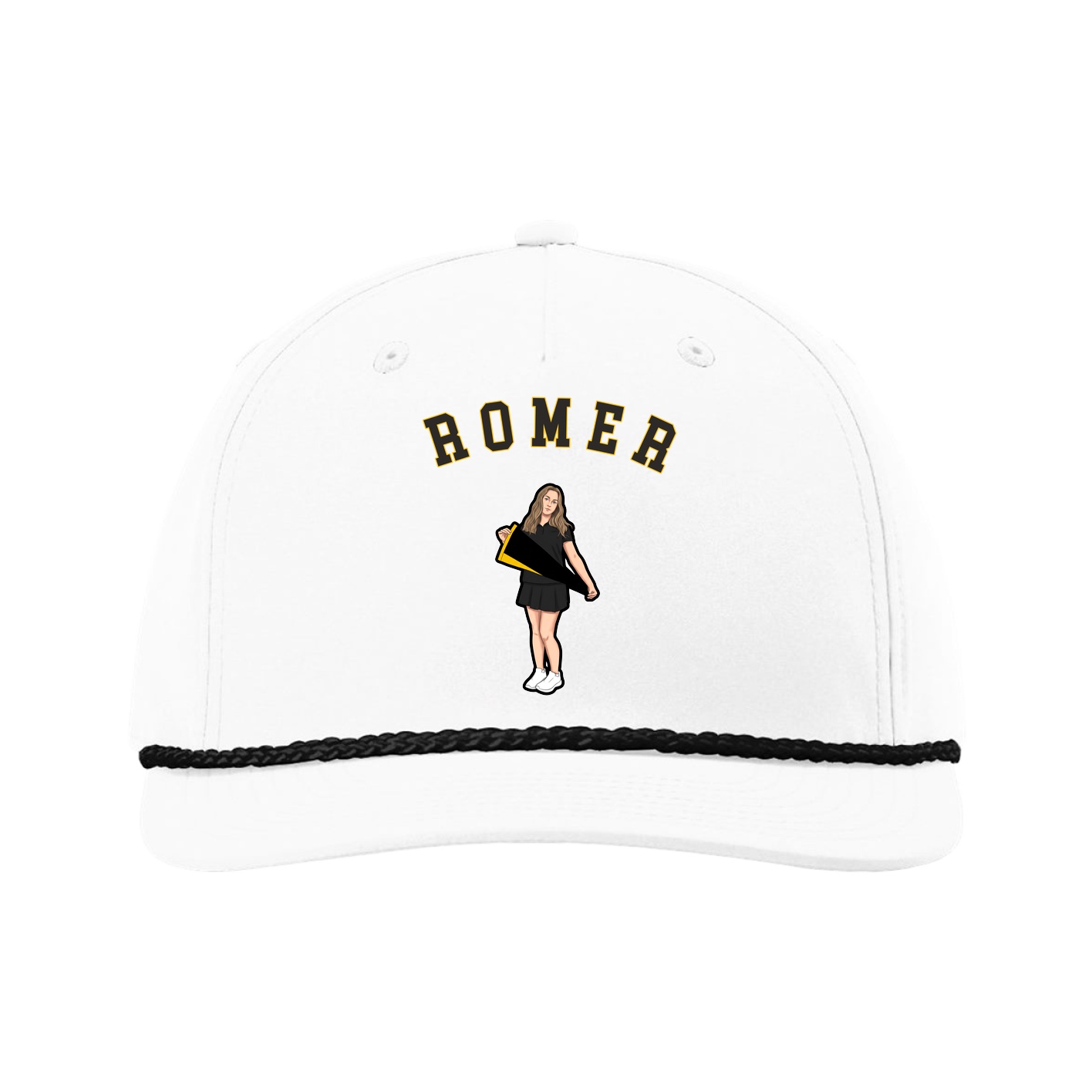 Five-Panel Classic Rope Cap — Shirsey Arch in White
