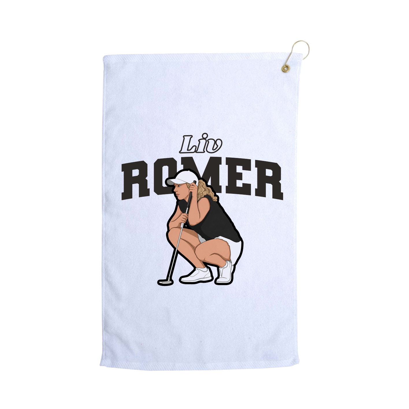 Golf Towel — Name Arch in White