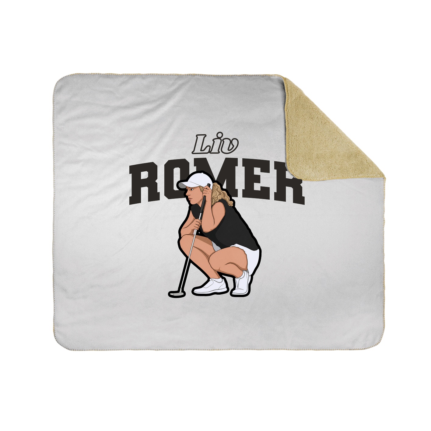 Throw Blanket — Name Arch in White