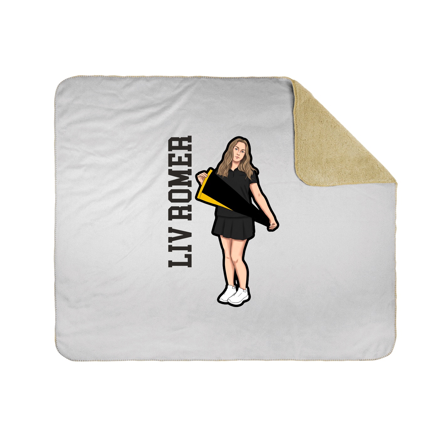 Throw Blanket — Name Vertical in White