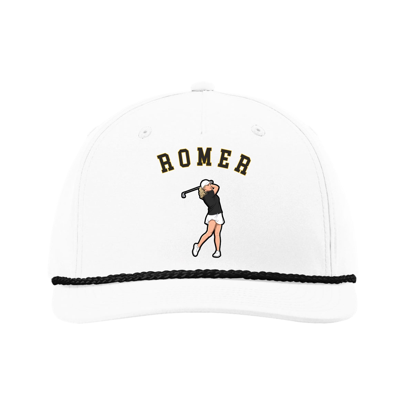 Five-Panel Classic Rope Cap — Shirsey Arch in White