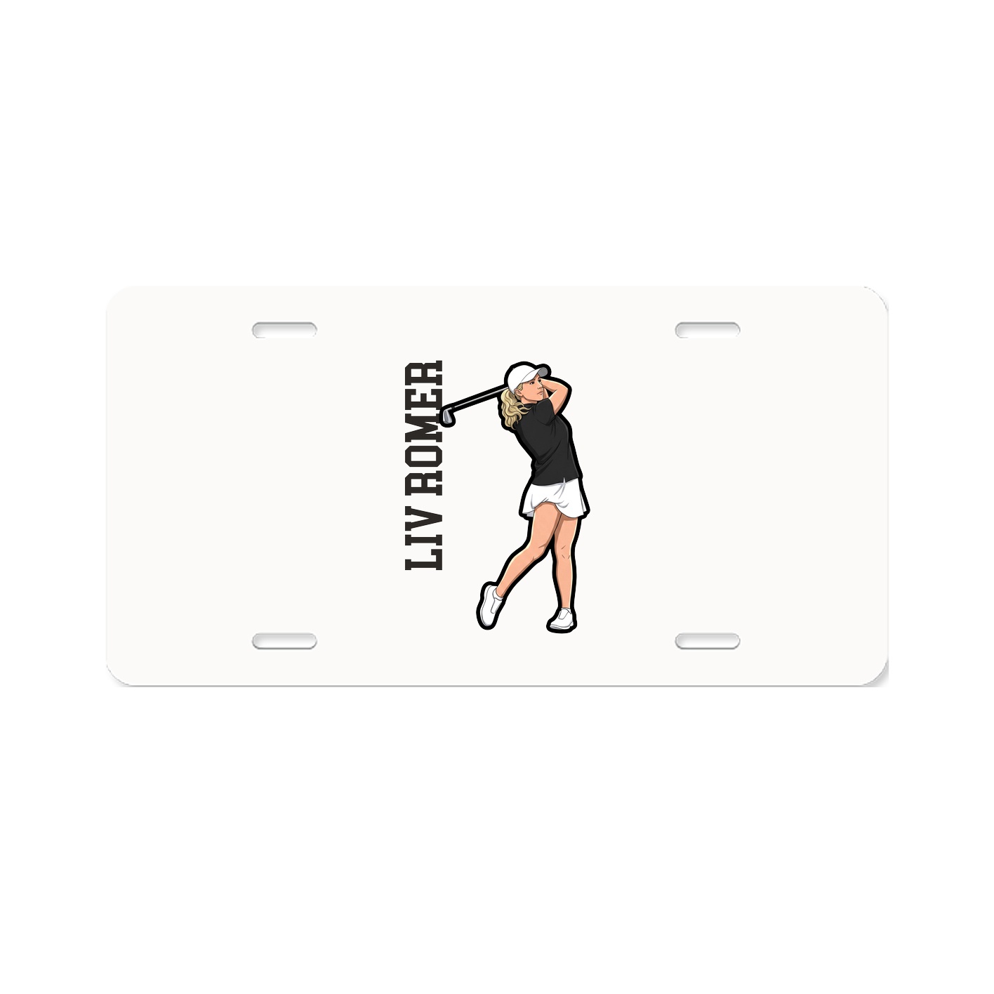 License Plate — Name Vertical in Classic