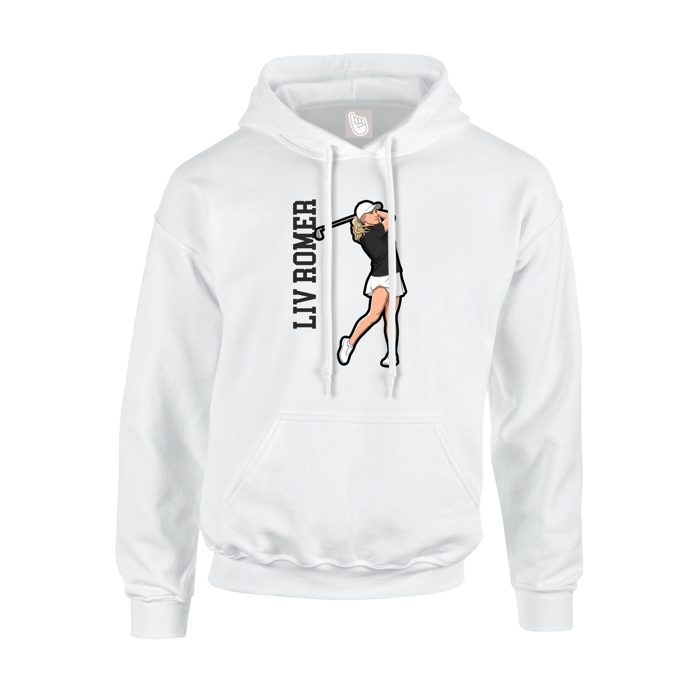 Hoodie — Name Vertical in White