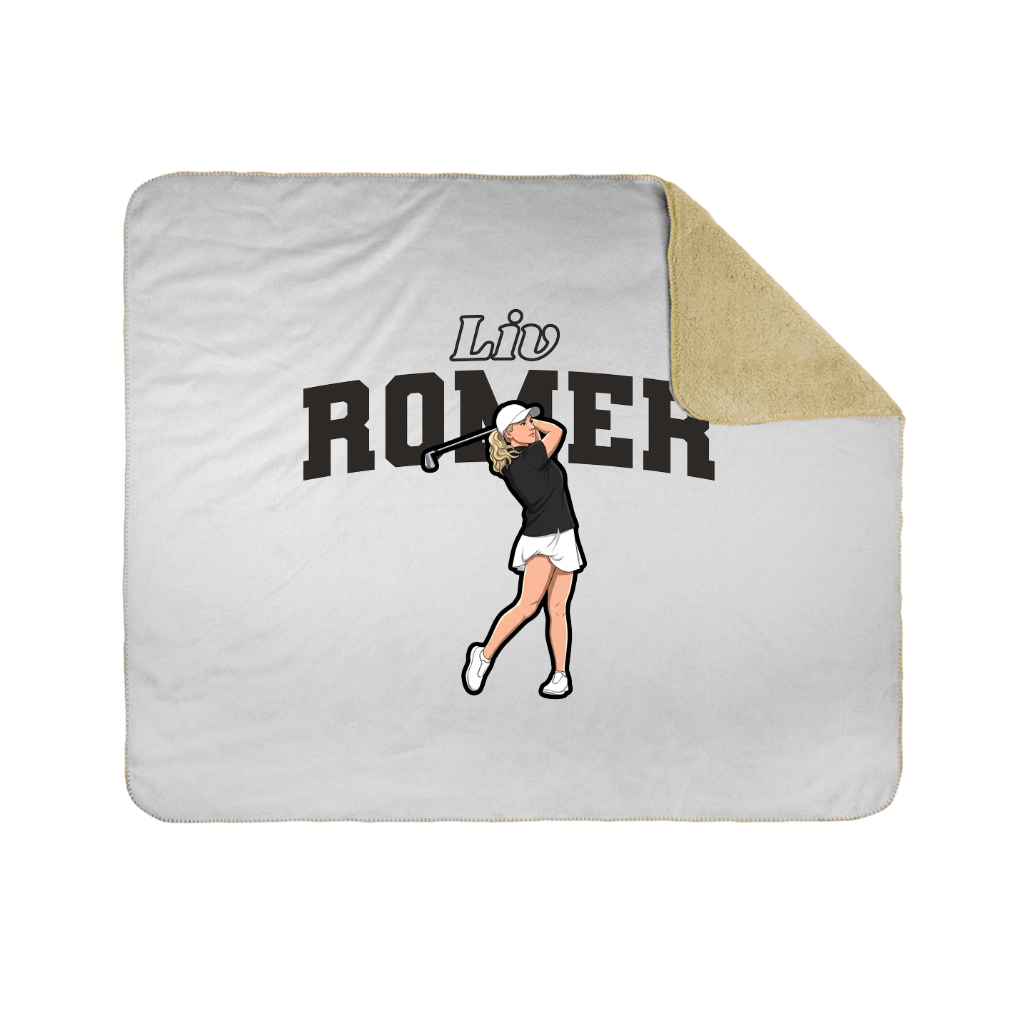 Throw Blanket — Name Arch in White