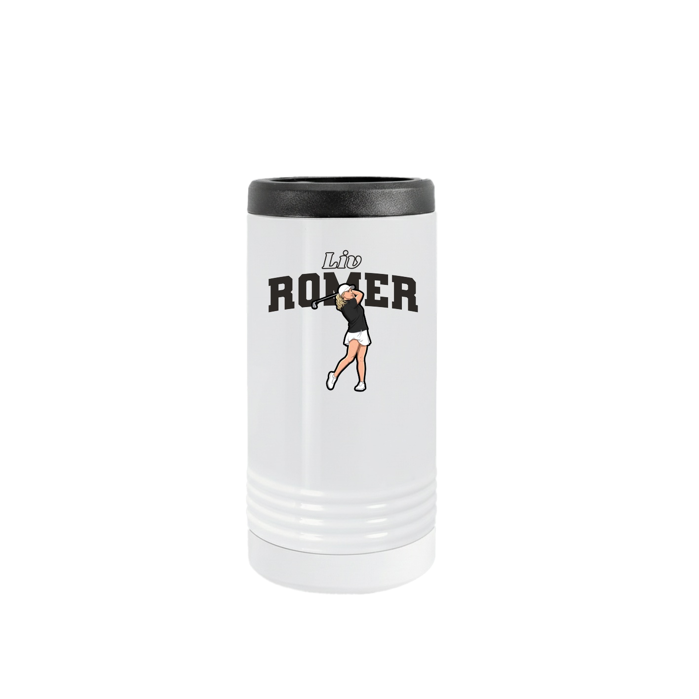Slim Beverage Holder — Name Arch in White