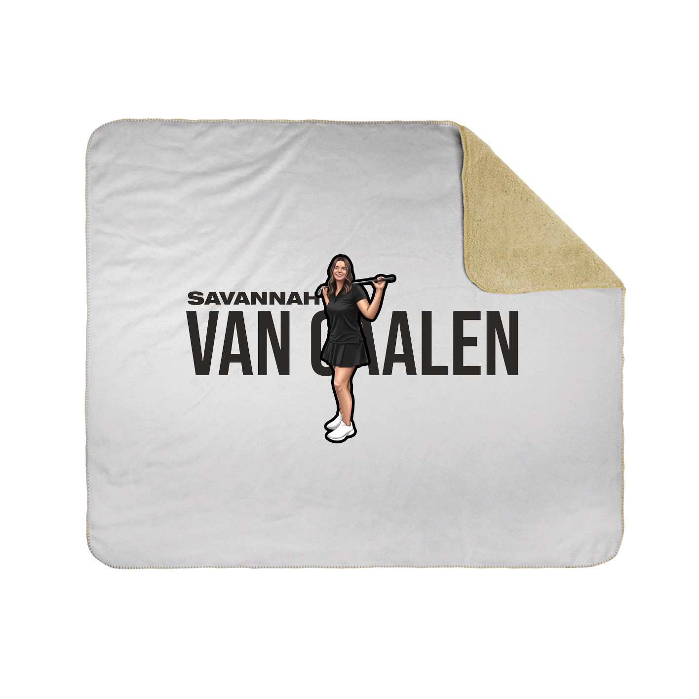 Throw Blanket — Player Name in White