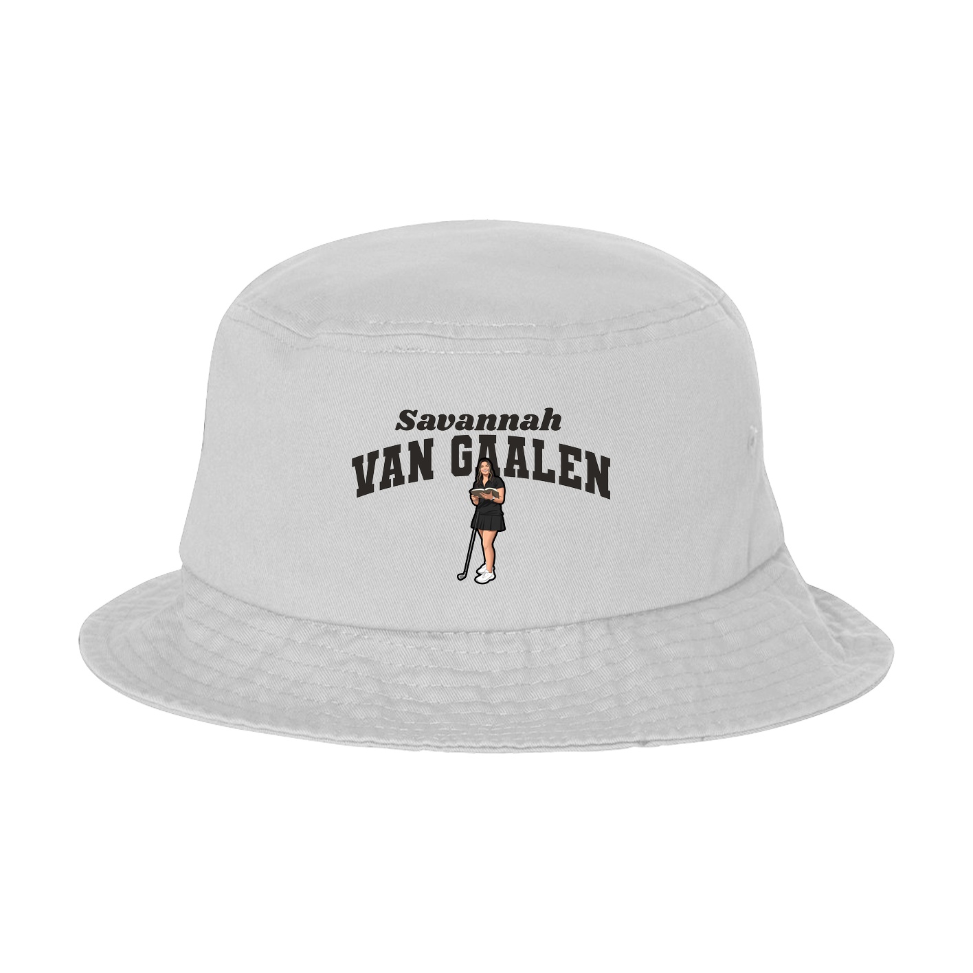 Bucket Cap — Signature Arch in White