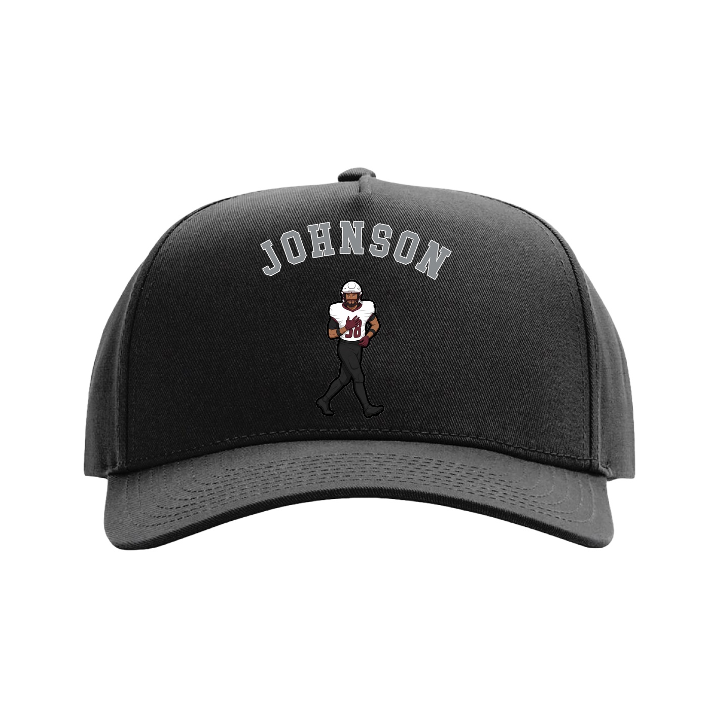 Full Fabric Five-Panel Champ Cap — Shirsey Arch in Black