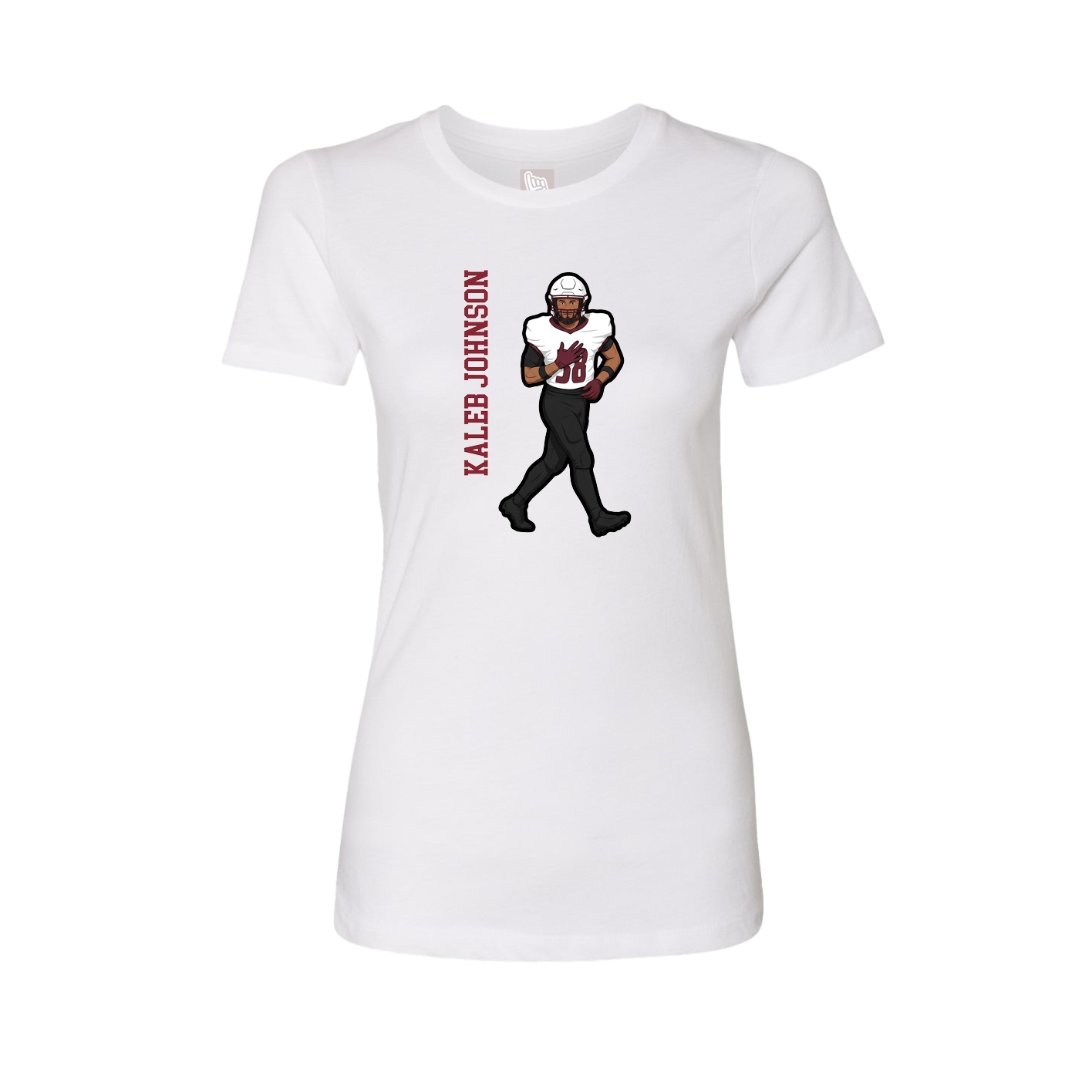 Womens Tee — Name Vertical in White
