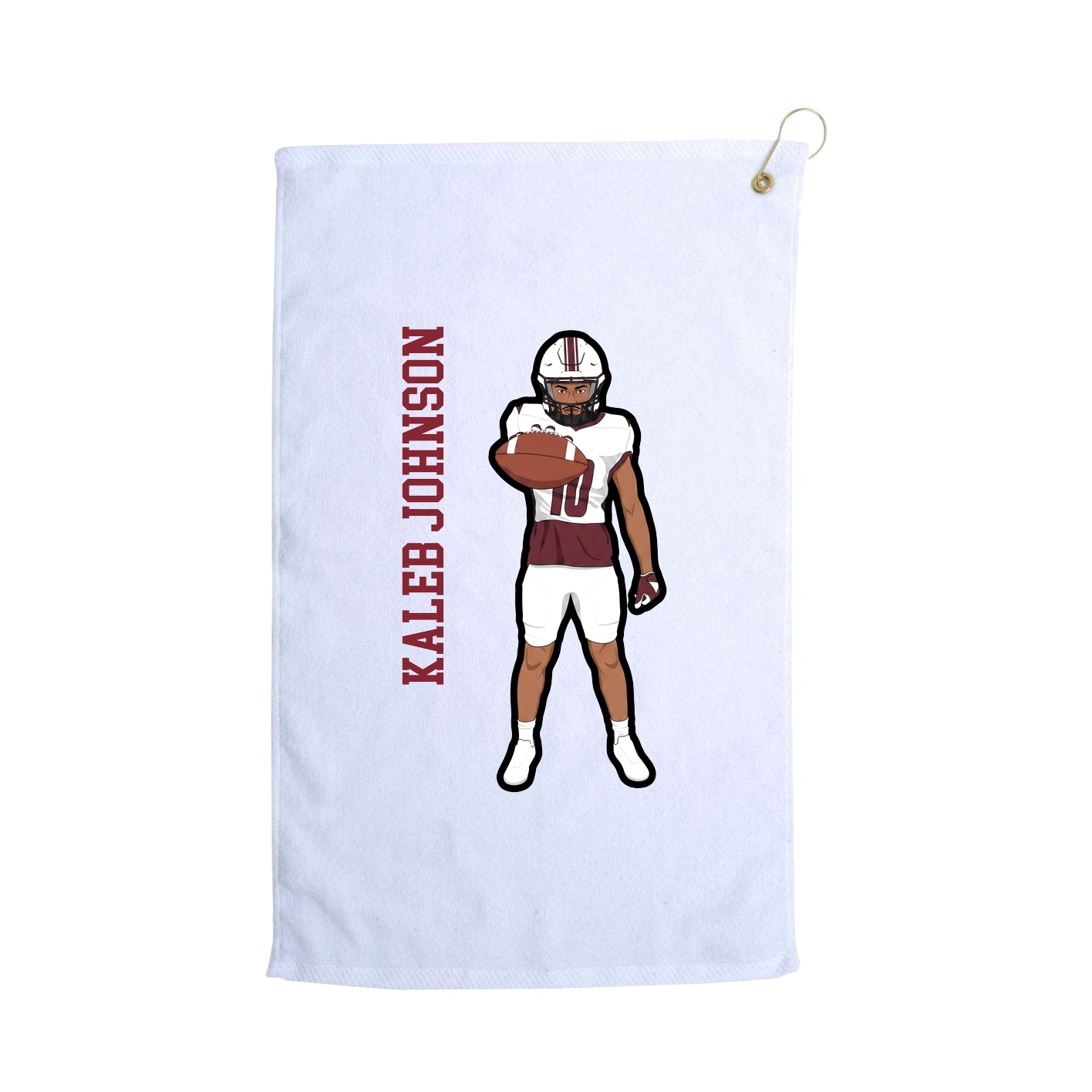 Golf Towel — Name Vertical in White