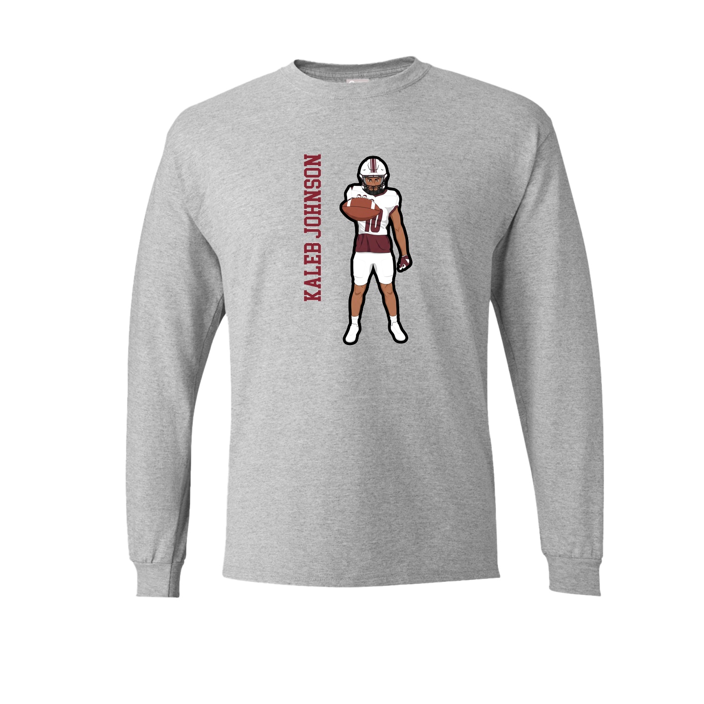 Long Sleeve Tee — Name Vertical in Grey