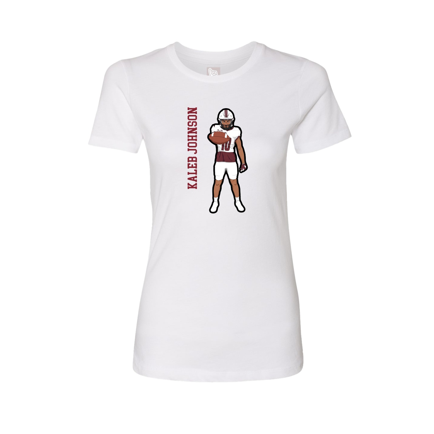 Womens Tee — Name Vertical in White