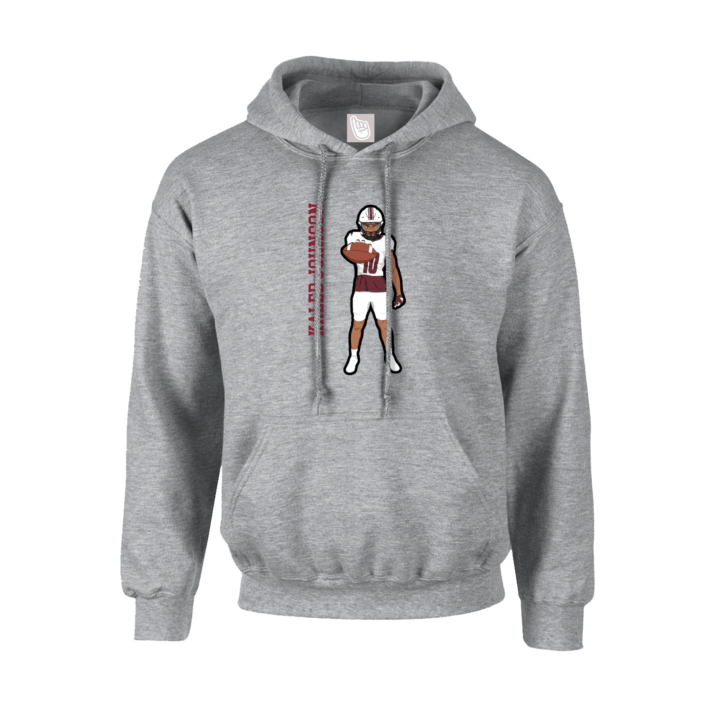 Hoodie — Name Vertical in Grey