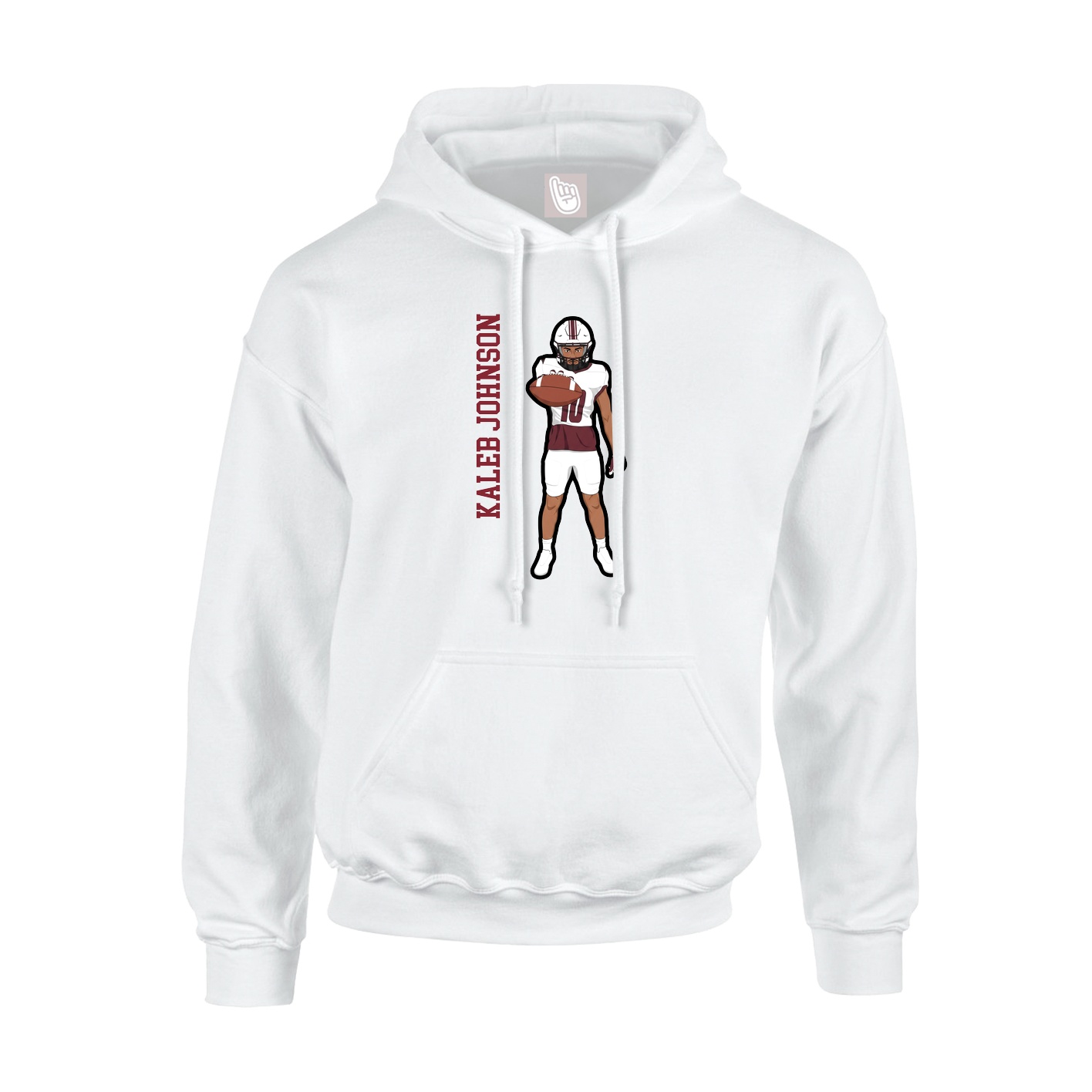 Youth Hoodie — Name Vertical in White