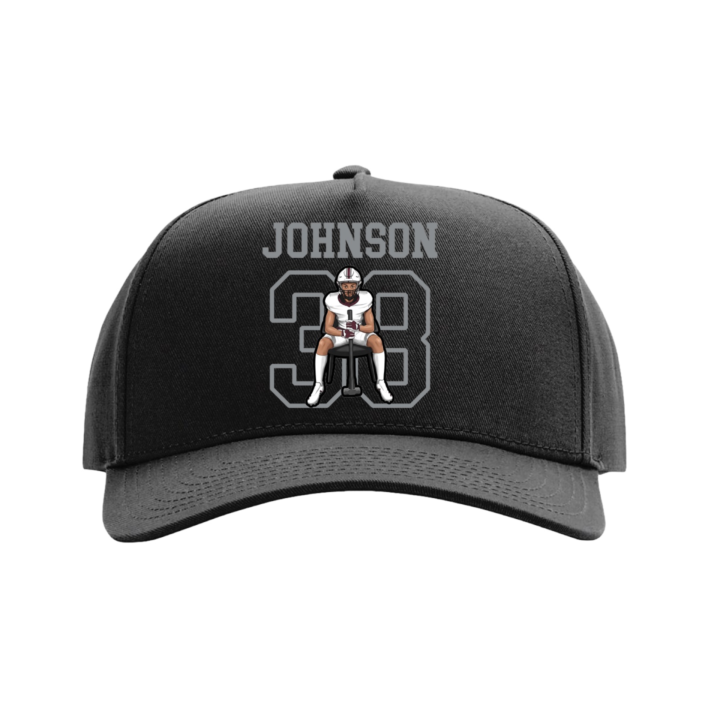 Full Fabric Five-Panel Champ Cap — Shirsey in Black