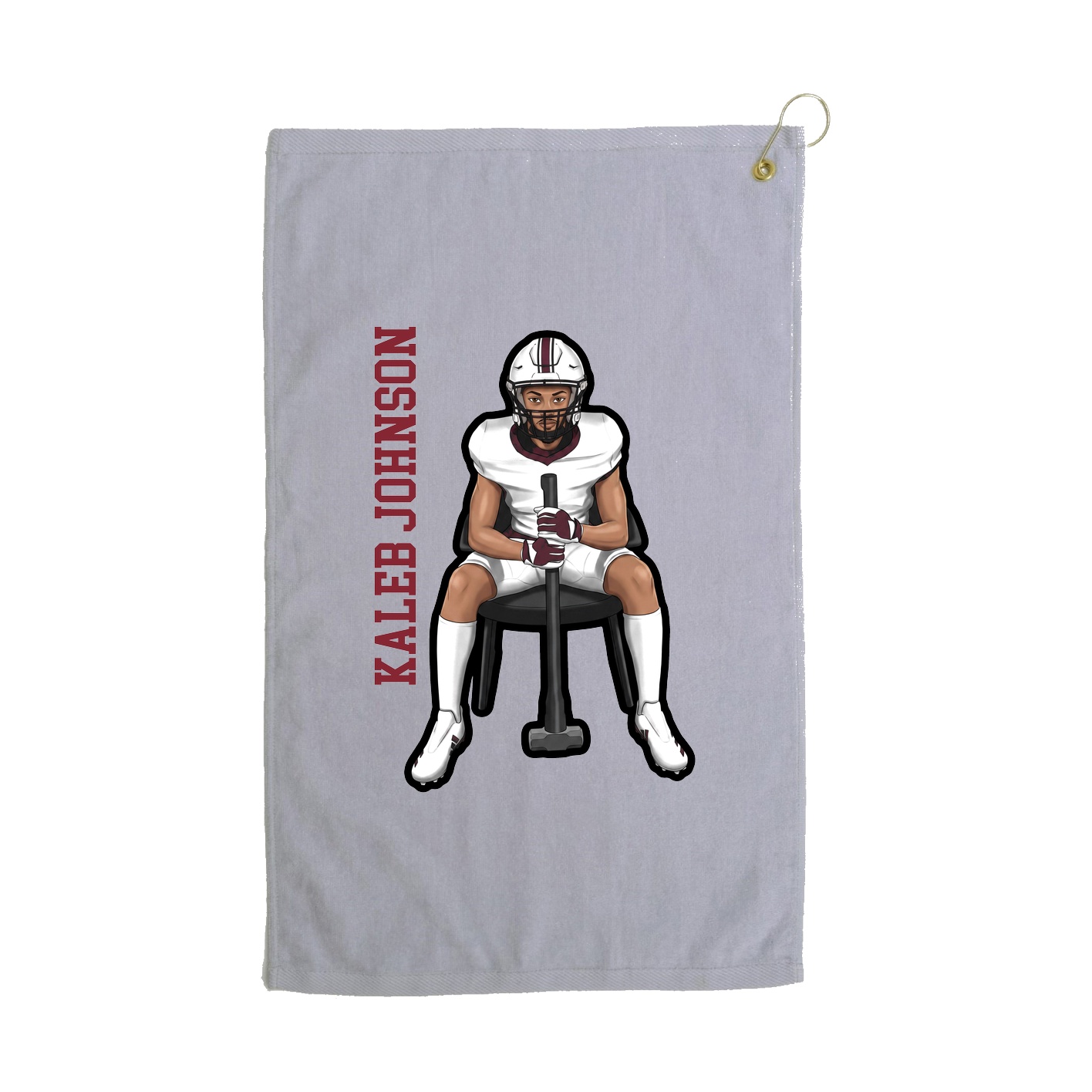 Golf Towel — Name Vertical in Grey