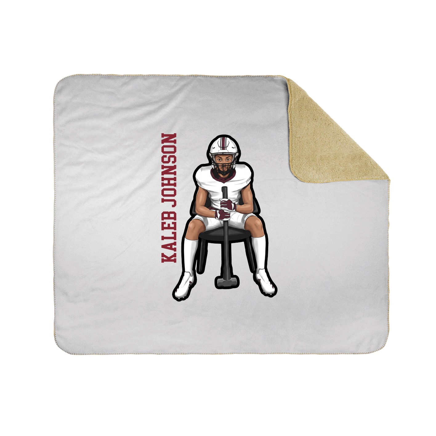 Throw Blanket — Name Vertical in White