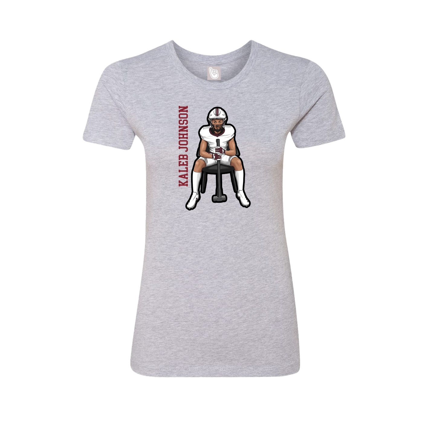 Womens Tee — Name Vertical in Grey