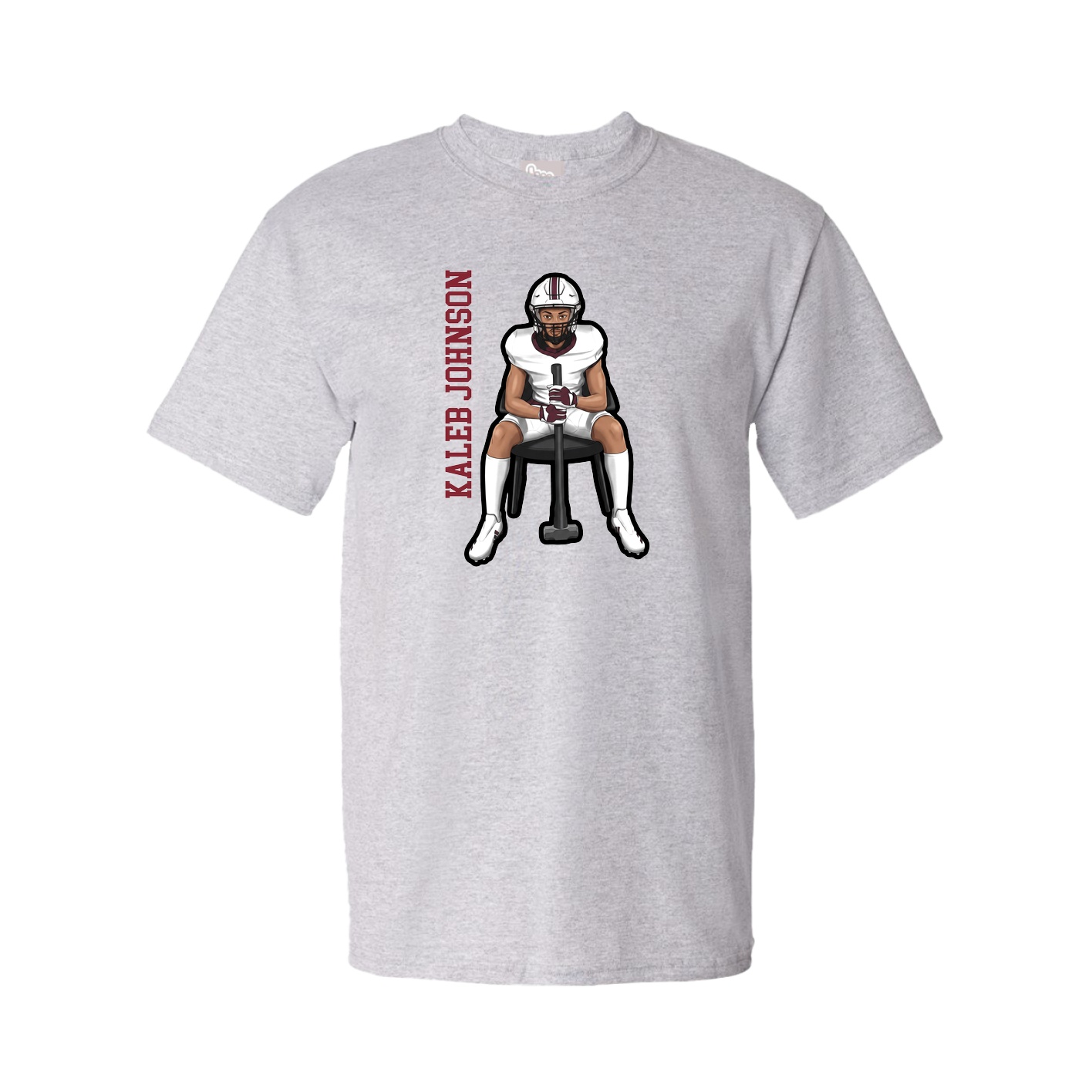 Youth Tee — Name Vertical in Grey