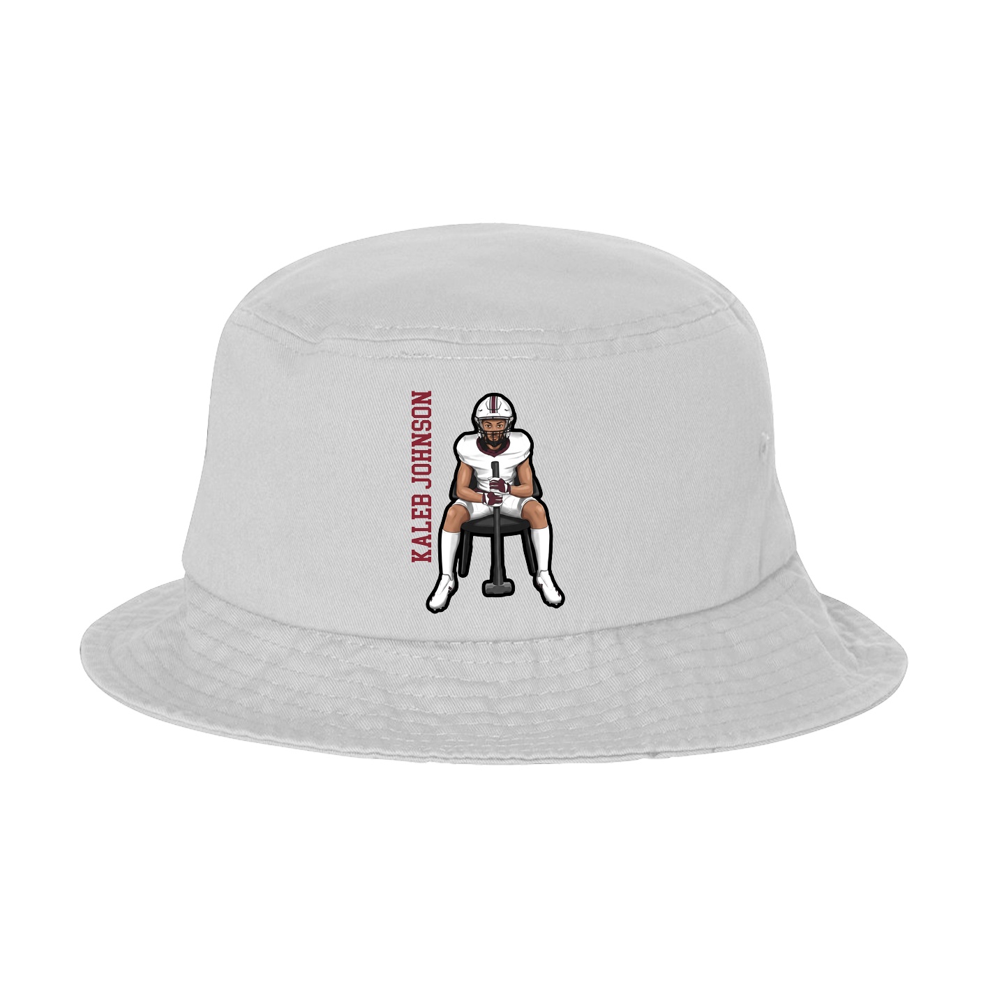 Bucket Cap — Name Vertical in White
